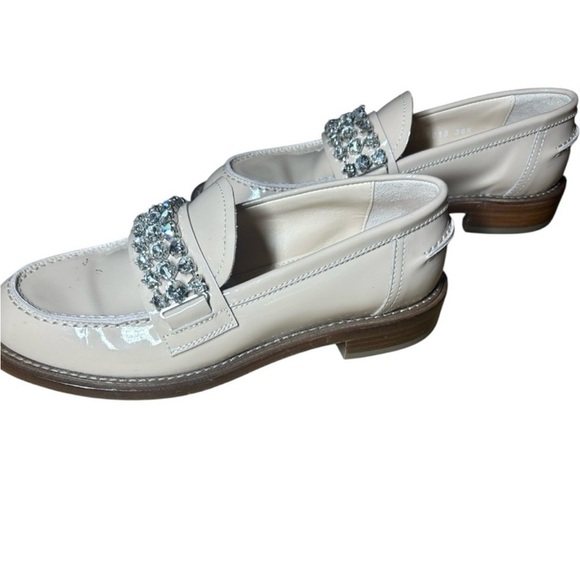 AGL Attilio Giusti Leombruni Lola Strass Mixed Crystal Loafers Nude Size 36.5 - Picture 5 of 10